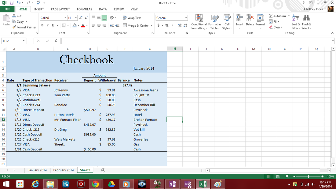 How Create a Checkbook in Excel - Welcome!